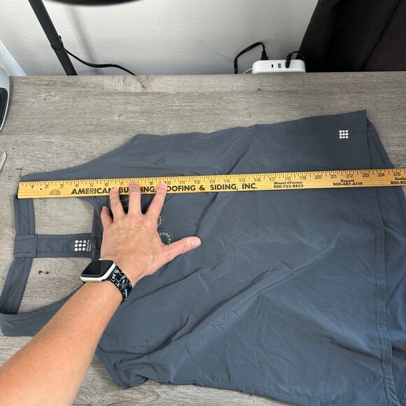 Title Nine Racerback Tank Top Shelf Bra Gray Med Nimberlene - Picture 11 of 12